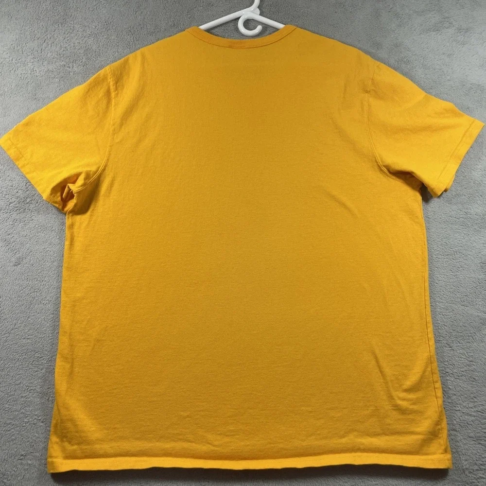 Champion Shirt Adult 2XL Yellow Spell Out Graphic Tee Short Sleeve READ - Picture 13 of 14